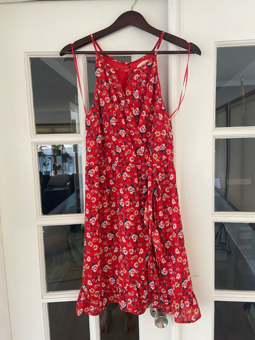 Harper Heritage Red Floral Dress with Spaghetti Straps